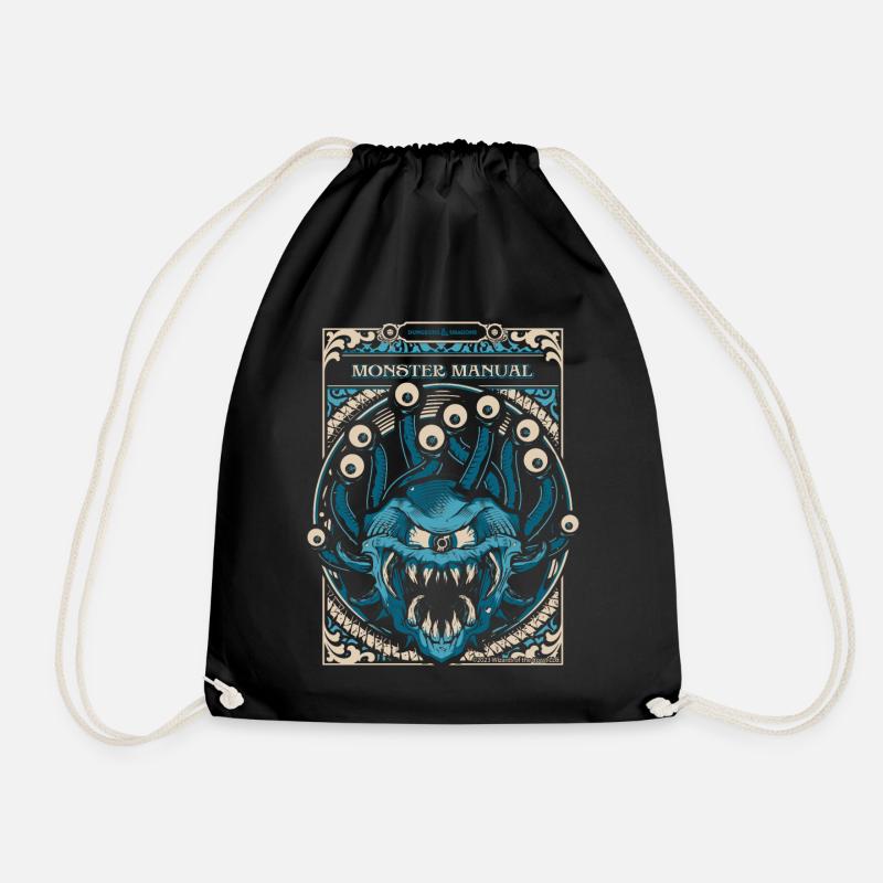 Dungeons And Dragons Monster Manual Mit Beholder - Turnbeutel - Schwarz