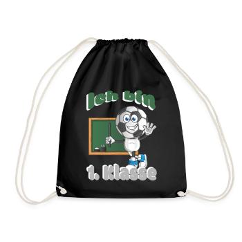 Kindergarten Einschulung 1. Schultag Schulanfang - Turnbeutel - Schwarz - Vorne