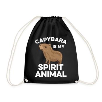 Motif animalier du zoo de Capybara - Sac de sport léger - noir - Devant