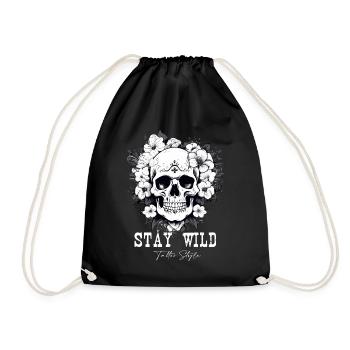 Stay Wild - Tattoo Style - Turnbeutel - Schwarz - Vorne