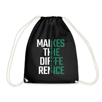 Modern Typographic - Stille - Makes the difference - Turnbeutel - Schwarz - Vorne