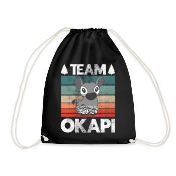 Okapi das Juwel des Dschungels - Turnbeutel - Schwarz - Vorne