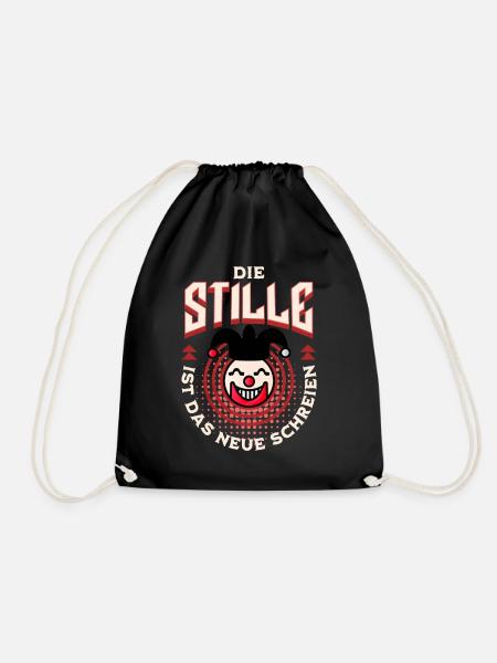 Clown - Stille ist das neue Schreien - Turnbeutel - Schwarz