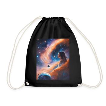 Goddess transcends in stardust - Drawstring Bag - black - Front