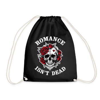 ROMANCE IS NOT DEAD - Drawstring Bag - black - Front