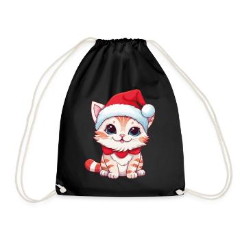 Chat Noël Noël Chat Mignon Joyeux Catmas - Sac de sport léger - noir - Devant