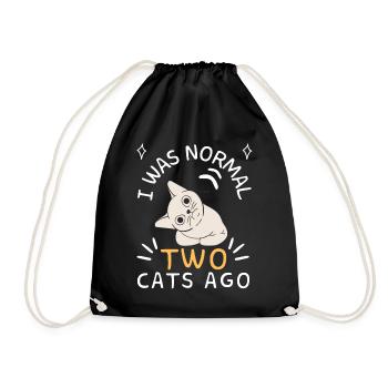 Vor zwei Katzen war ich normal - Turnbeutel - Schwarz - Vorne