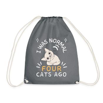 I was normal four cats ago - Drawstring Bag - grey - Front