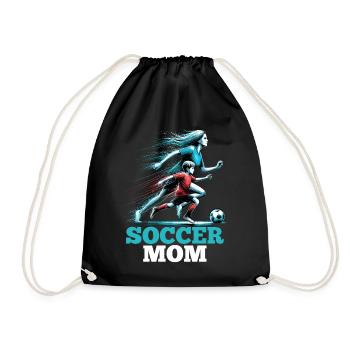 Soccer Mom Fußball Geschenk - Turnbeutel - Schwarz - Vorne