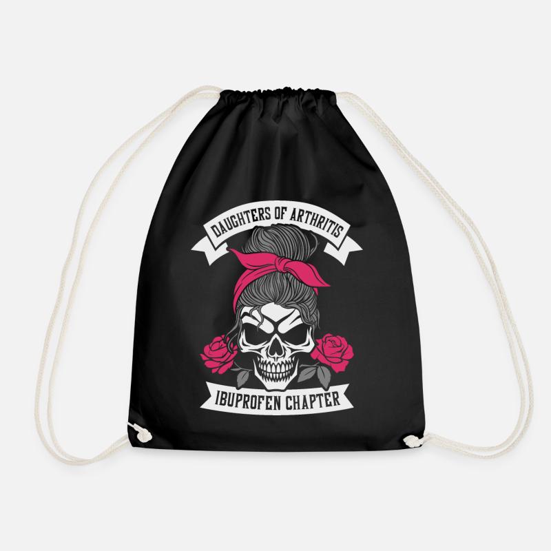 Daugthers Of Arthritis Ibuprofen Chapter Biker - Drawstring Bag - black
