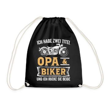 Biker Opa Motorradfahrer Motorrad - Turnbeutel - Schwarz - Vorne