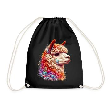 Alpaca - Drawstring Bag - black - Front
