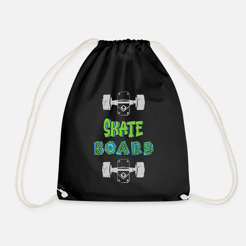 Cool Skateboard Shirt - Drawstring Bag - black