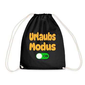 Urlaubsmodus An Lustiges Ferien Schalter T-Shirt - Turnbeutel - Schwarz - Vorne
