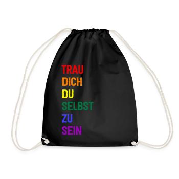 Trau Dich Du Selbst Zu Sein - Turnbeutel - Schwarz - Vorne