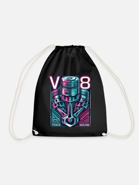 V8 - Turnbeutel - Schwarz