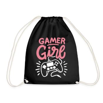 Gamer Girl Gaming - Turnbeutel - Schwarz - Vorne