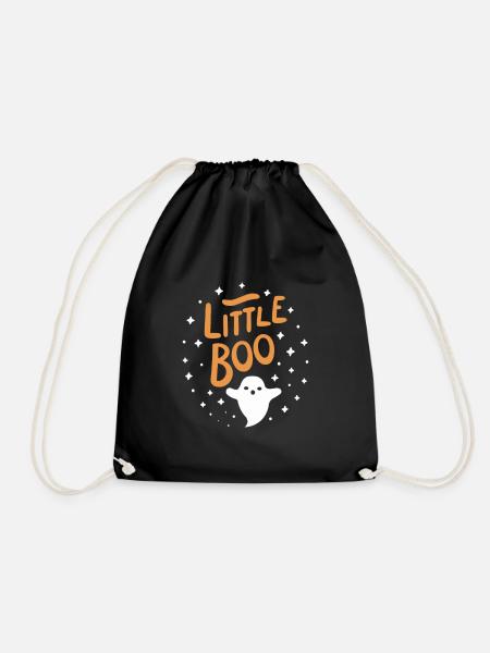 Little Boo, Happy Halloween - Drawstring Bag - black