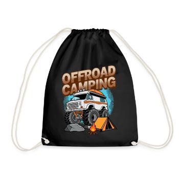 Off-road camping - Drawstring Bag - black - Front
