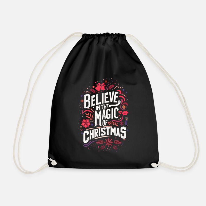 Glauben Sie an den Zauber von Weihnachten - Turnbeutel - Schwarz