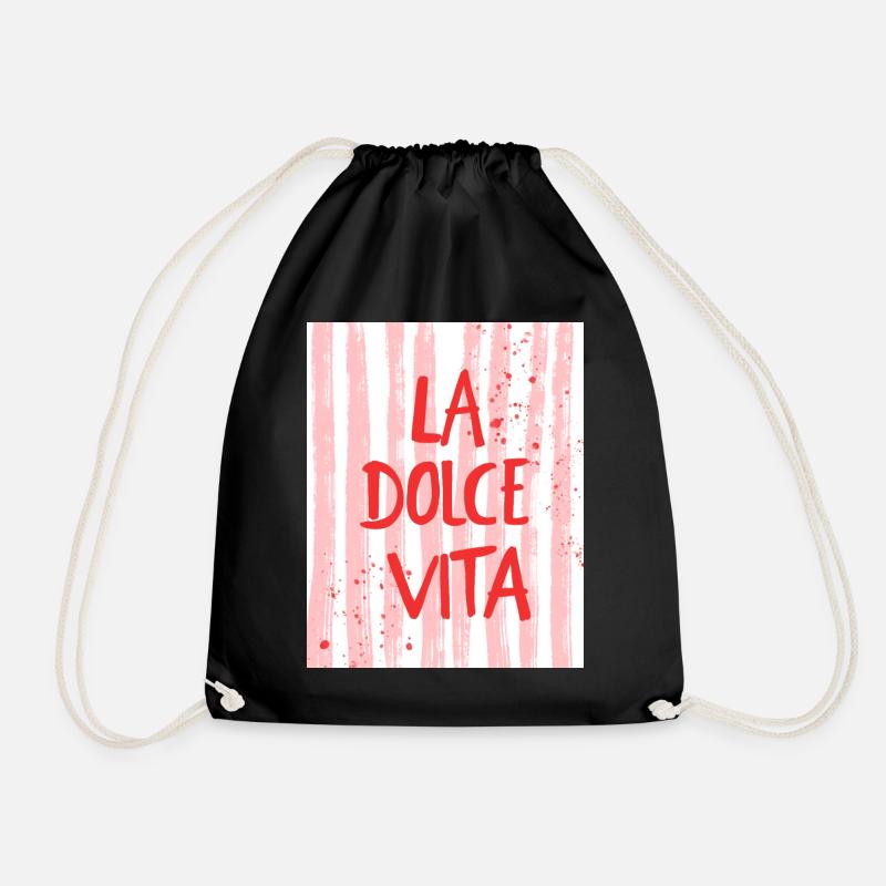 La Dolce Vita - das süße Leben - Turnbeutel - Schwarz