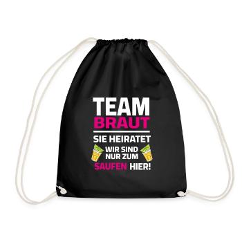 Team Bride - Elle va se marier, on est là pour boire - Sac de sport léger - noir - Devant