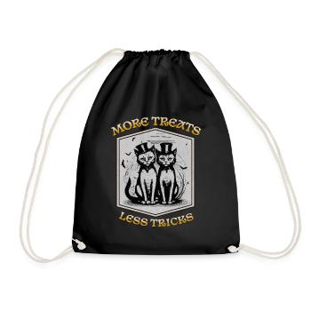 More treats less tricks - Drawstring Bag - black - Front