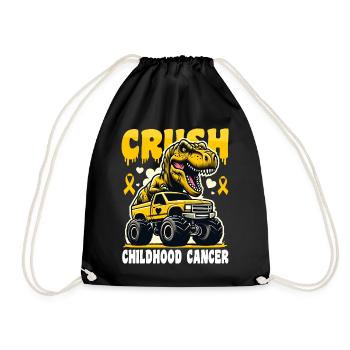 Dinosaur Monster Truck Sensibilisation au cancer infantile - Sac de sport léger - noir - Devant