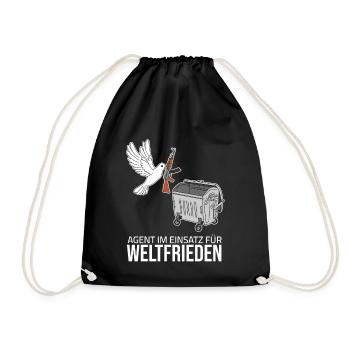 Dove of Peace - Agent in Action for World Peace - Drawstring Bag - black - Front