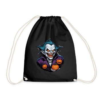 Halloween - Vampire Bloodsucker Horror with Pumpkin - Drawstring Bag - black - Front