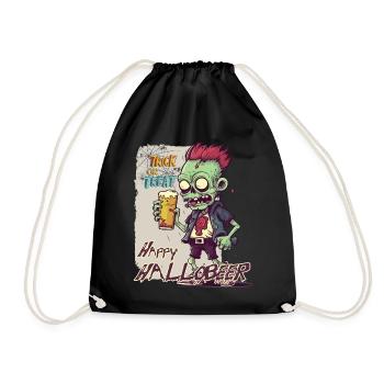 Happy Hallobeer Halloween Trick Or Treat - Drawstring Bag - black - Front