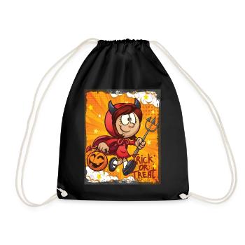 Cute Witch Halloween Trick Or Treat Fun - Drawstring Bag - black - Front