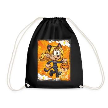 Cute Witch Halloween Trick Or Treat Fun - Drawstring Bag - black - Front
