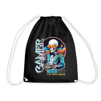 Le dicton des joueurs joue avec passion - Sac de sport léger - noir - Devant