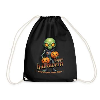 Alien avec des têtes de citrouille Halloween - Sac de sport léger - noir - Devant