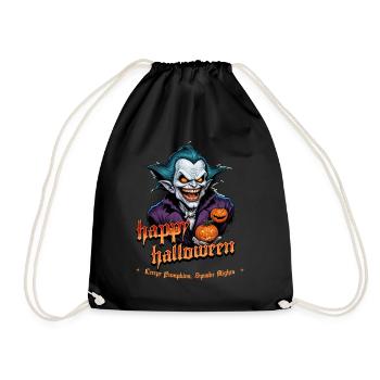 Halloween Vampire with Pumpkins - Drawstring Bag - black - Front