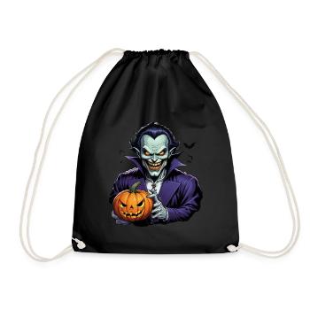 Vampire d’Halloween avec citrouille et chauves-souris - Sac de sport léger - noir - Devant