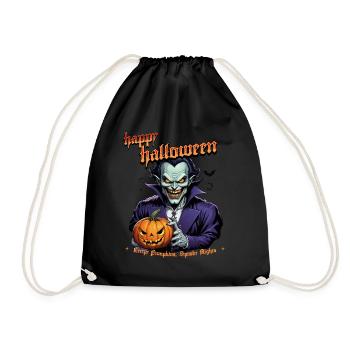 Vampire d’Halloween avec citrouille et chauves-souris - Sac de sport léger - noir - Devant