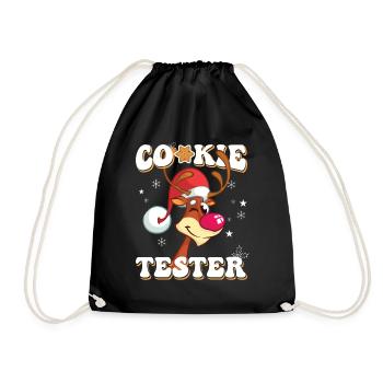 Merry Reindeer Cookie Tester Christmas Time - Drawstring Bag - black - Front
