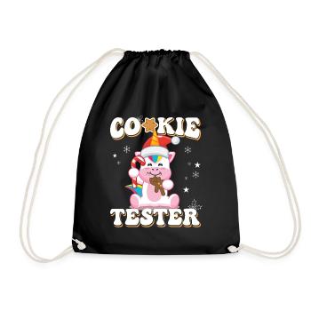 Magical Unicorn Cookie Tester Christmas - Drawstring Bag - black - Front