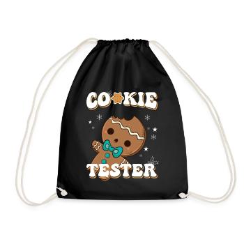 Cookie Tester Lebkuchenfigur Winterfreude - Turnbeutel - Schwarz - Vorne
