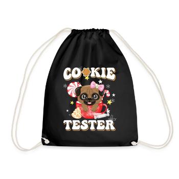 Cookie Tester hund Weihnachtsfreude - Turnbeutel - Schwarz - Vorne