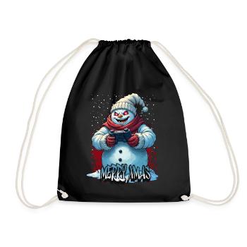 Méchant Noël Gamer Bonhomme de neige Joyeux Noël - Sac de sport léger - noir - Devant