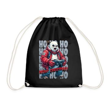 Evil Snowman Playing Christmas - Drawstring Bag - black - Front
