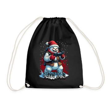 Méchant Noël Gamer Bonhomme de neige Joyeux Noël - Sac de sport léger - noir - Devant