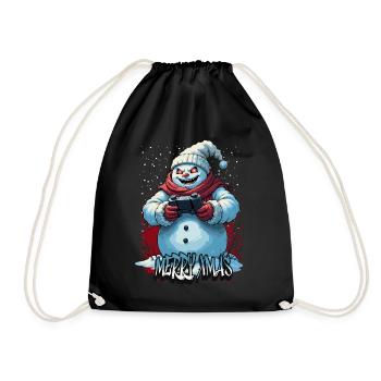 Méchant Noël Gamer Bonhomme de neige Joyeux Noël - Sac de sport léger - noir - Devant