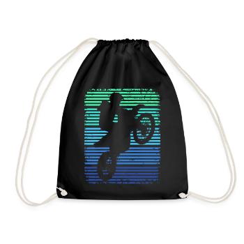 Motocross Dirt Bike Rider Enduro Supermoto - Drawstring Bag - black - Front