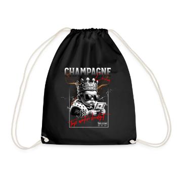 Cool statement in the luxury streetwear trend - Drawstring Bag - black - Front