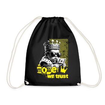 En argent nous faisons confiance avec un motif de dicton cool - Sac de sport léger - noir - Devant