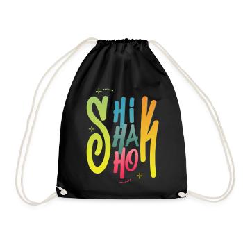 Shik Shak Shok lettres colorées dans le style graffiti - Sac de sport léger - noir - Devant